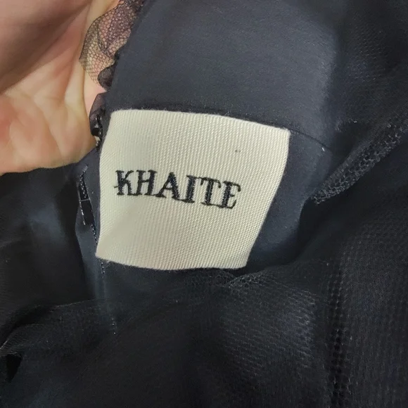 Khaite The Carmen Ruffle Ruched Crepe Back Satin Minidress Black NWT Siz… - Picture 8 of 11